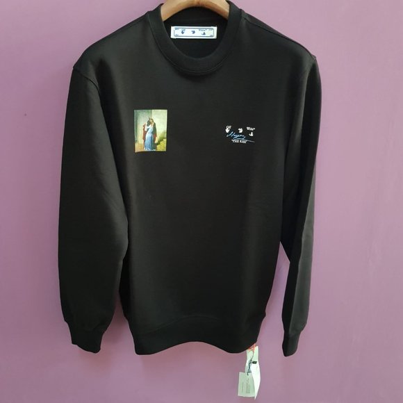 Off - White Graphic Print Black Sweatshirt , MEN´S